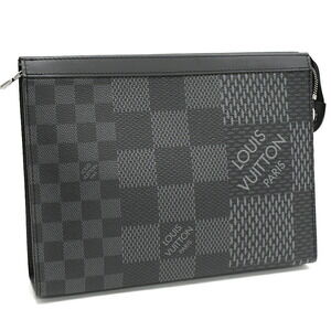 Louis Vuitton Pochette Voyage Bag Shoulder Graphite Black Canvas Gray